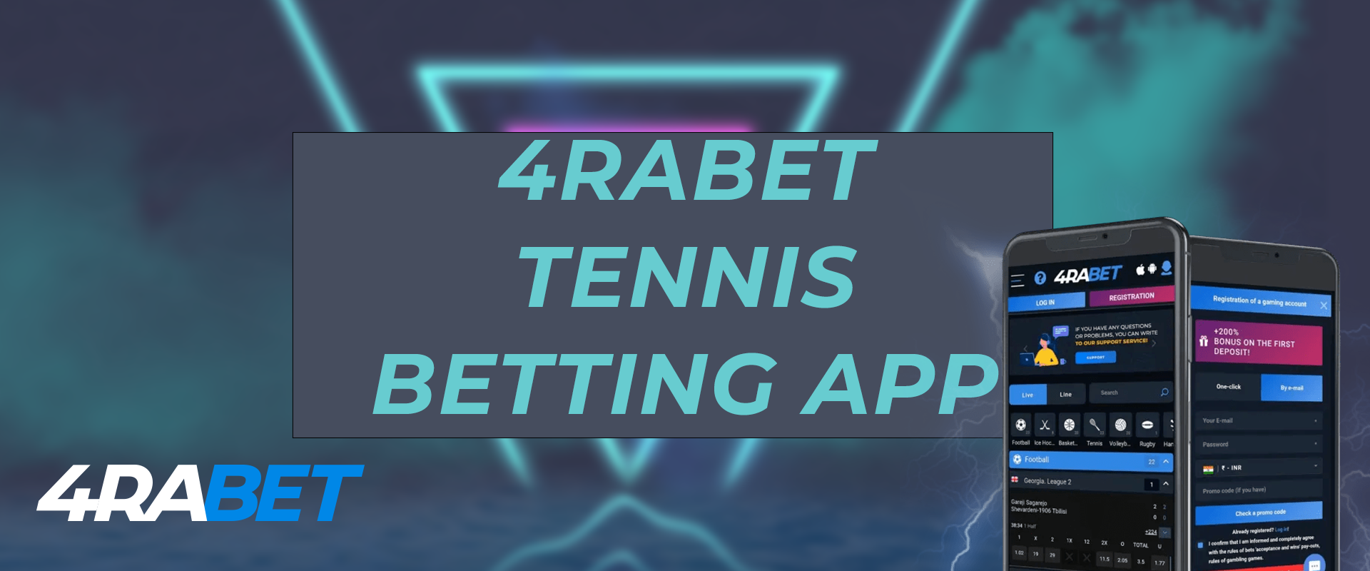 4rabet mobile app for tennis betting.